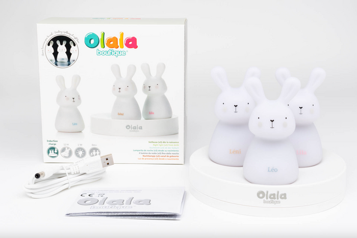 Olala - Chemin Lumineux avec 3 Veilleuses Lapins Blancs de Olala