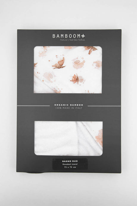 Bamboom -Ensemble serviette de bain et gant pour bébé "papillon"