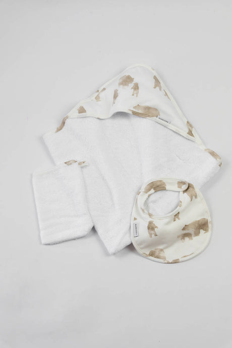 Bamboom -Ensemble serviette de bain et gant pour bébé "Ourson"