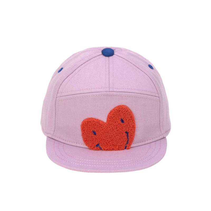 casquette rose avec un coeur smiley de la marque Lassig