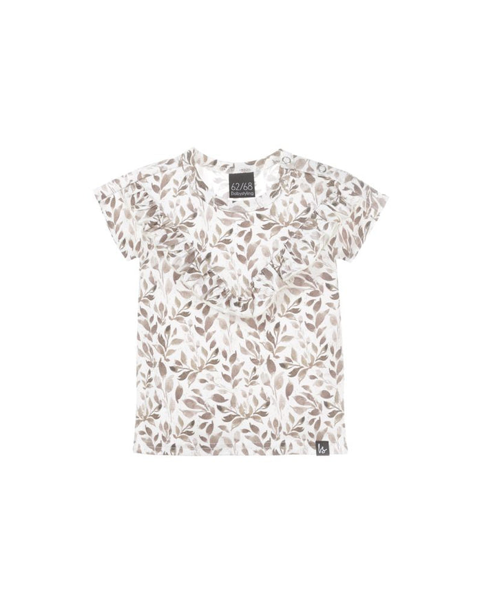 Babystyling - T-shirt manches volantées "Flowy leaves"