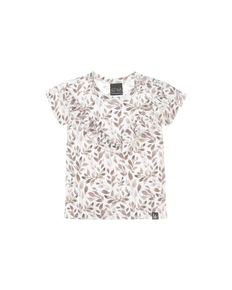 Babystyling - T-shirt manches volantées "Flowy leaves"