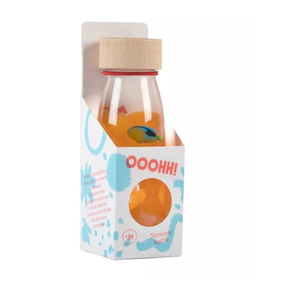 Petit Boum - Bouteilles sensorielle - Orange "Poisson bulle"